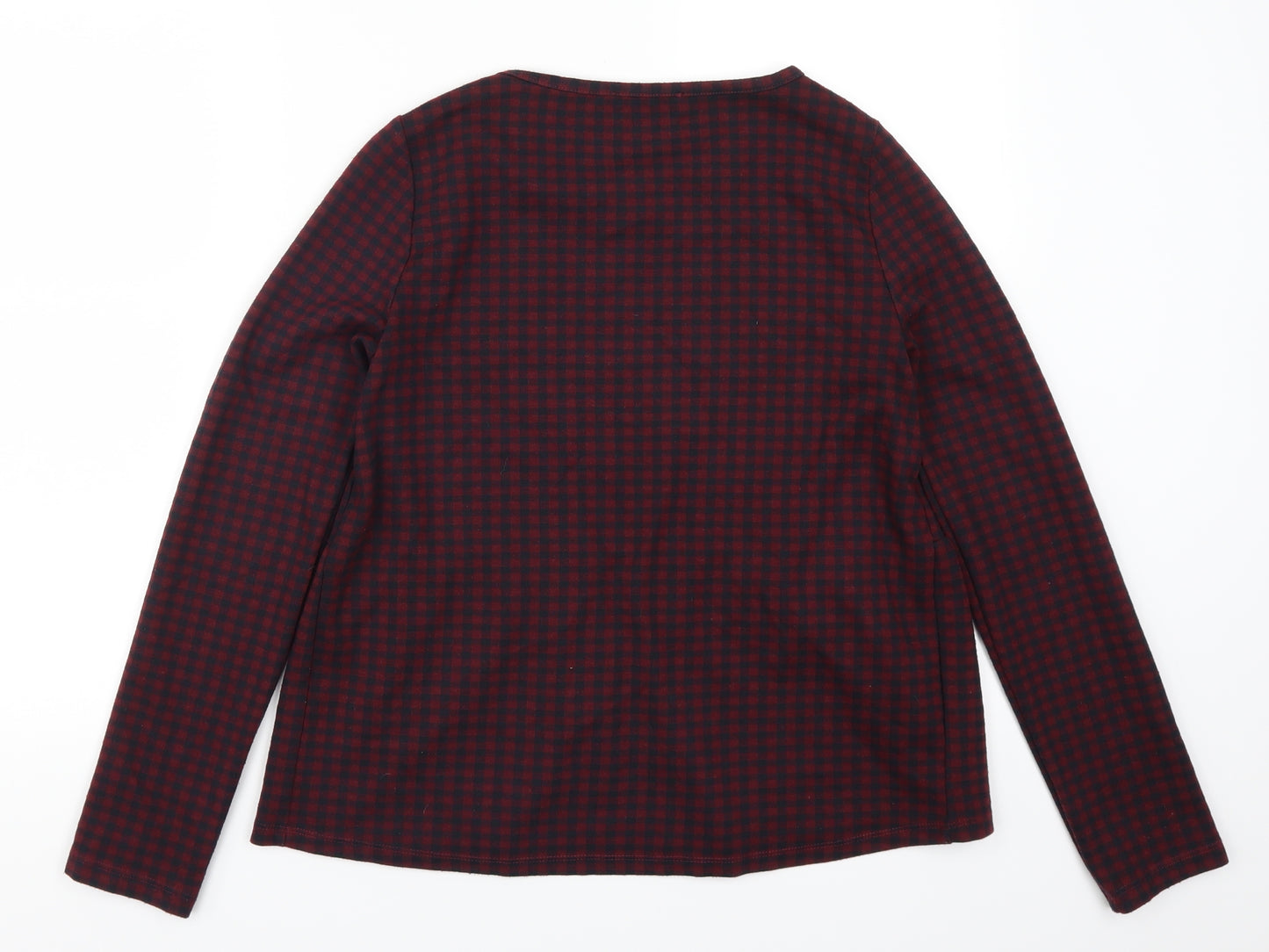 Zara Womens Red Check  Basic T-Shirt Size S
