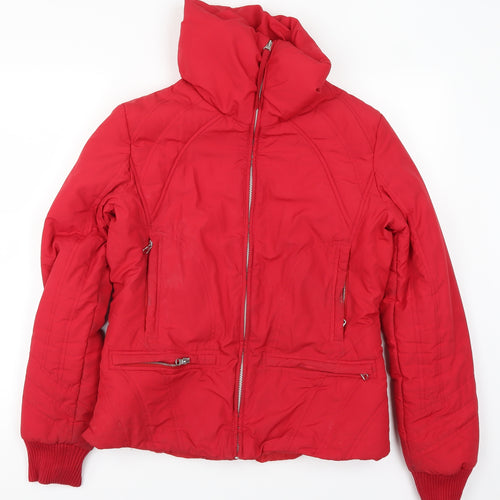 MNG Womens Red   Quilted Coat Size L