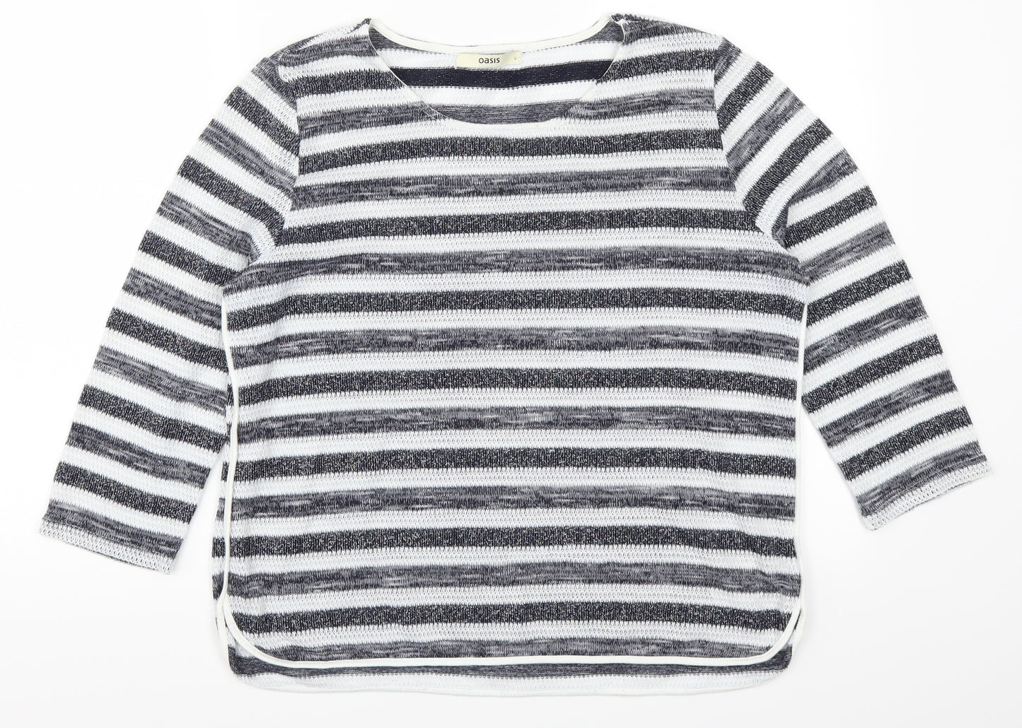 Oasis Womens Blue Striped  Pullover Jumper Size L