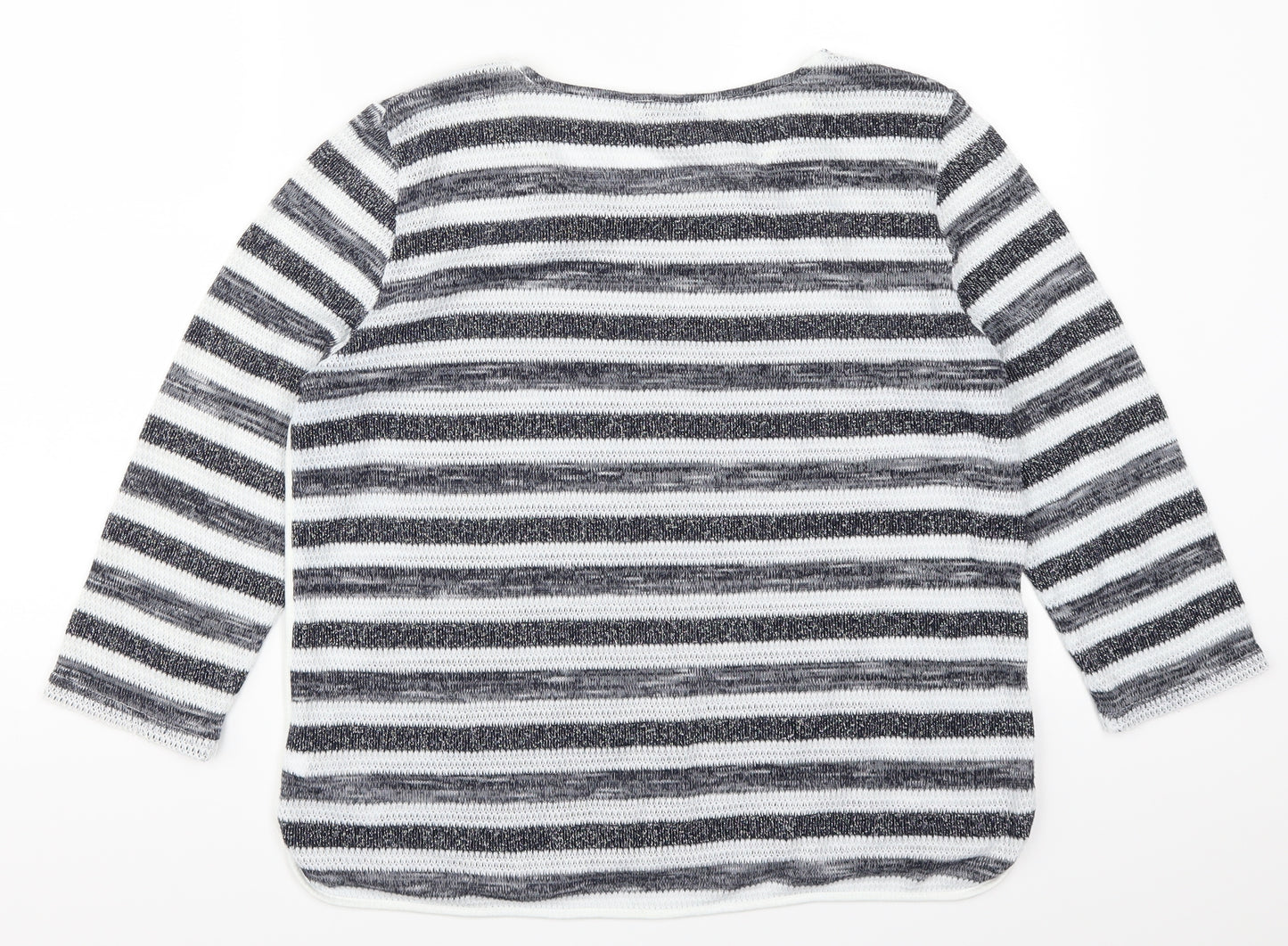 Oasis Womens Blue Striped  Pullover Jumper Size L