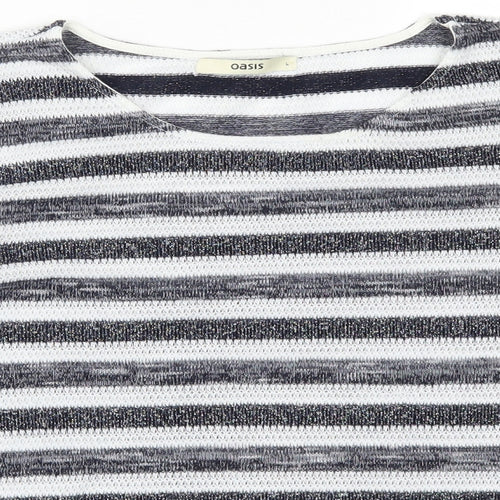 Oasis Womens Blue Striped  Pullover Jumper Size L