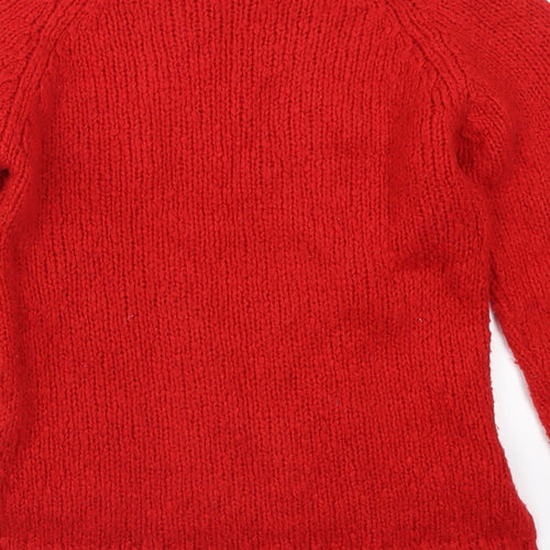 NEXT Girls Red Polka Dot  Shrug Jumper Size 9 Years  - Snowman Ta Da!