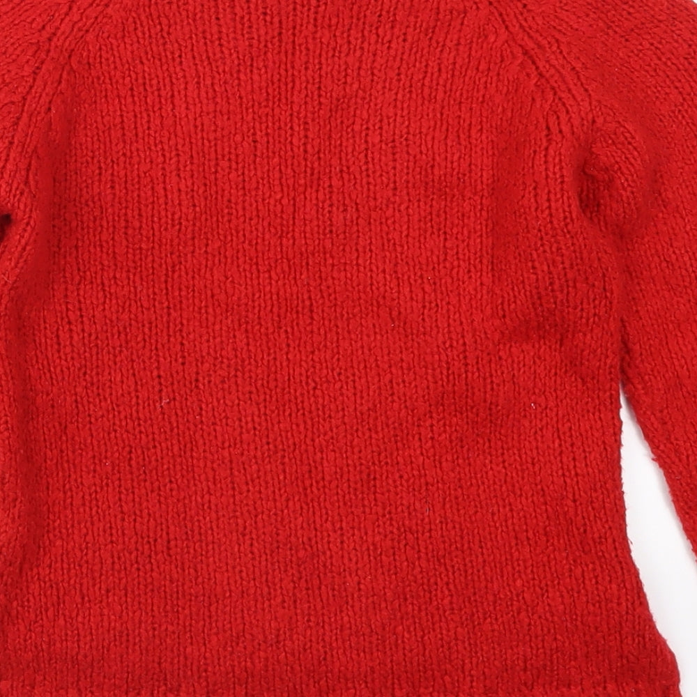 NEXT Girls Red Polka Dot  Shrug Jumper Size 9 Years  - Snowman Ta Da!