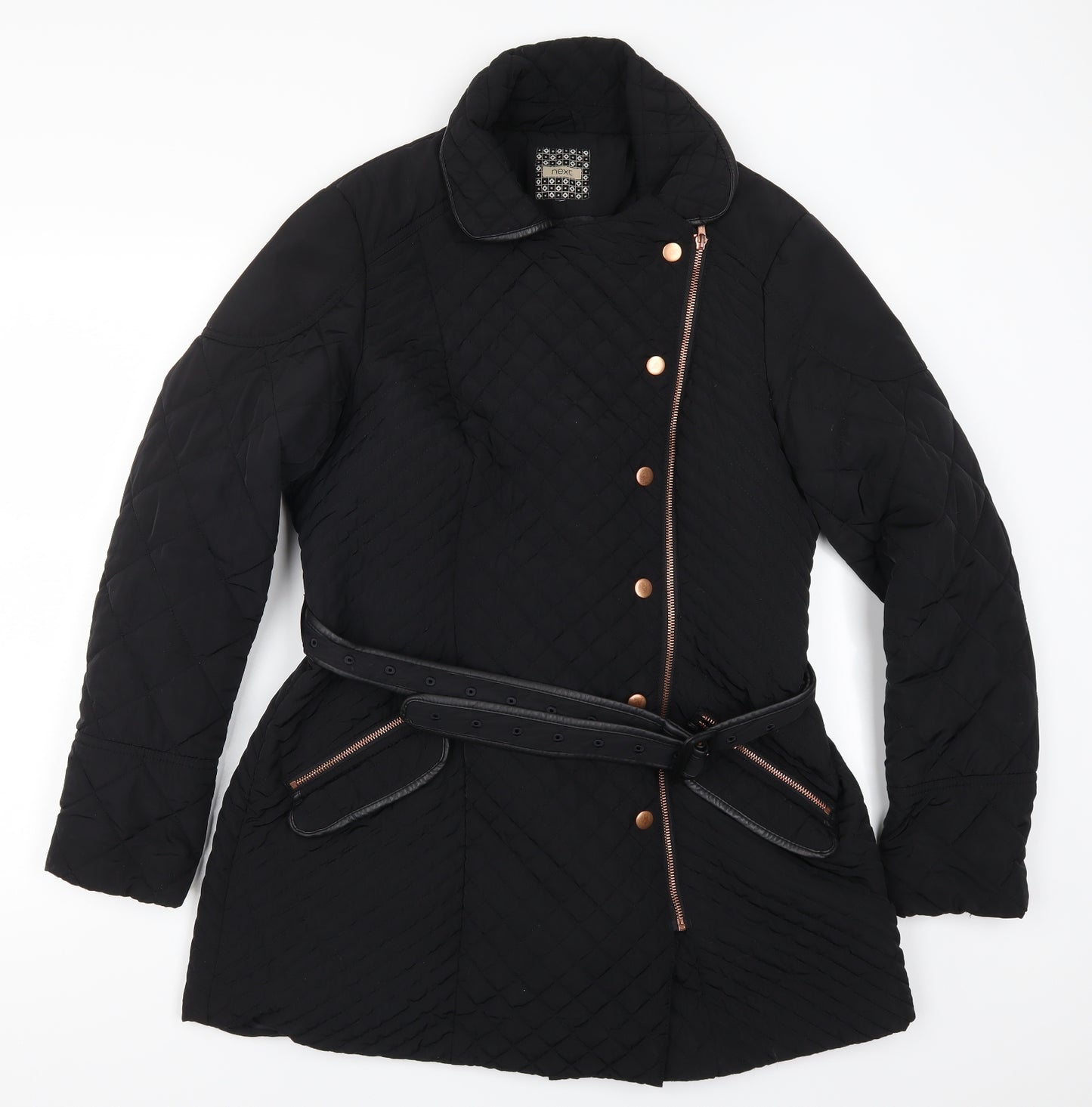 NEXT Womens Black   Quilted Coat Size 12