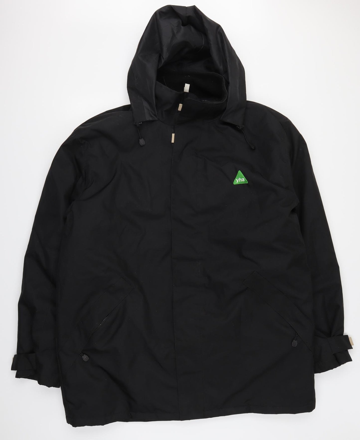 YHA Mens Black   Overcoat Coat Size 4XL
