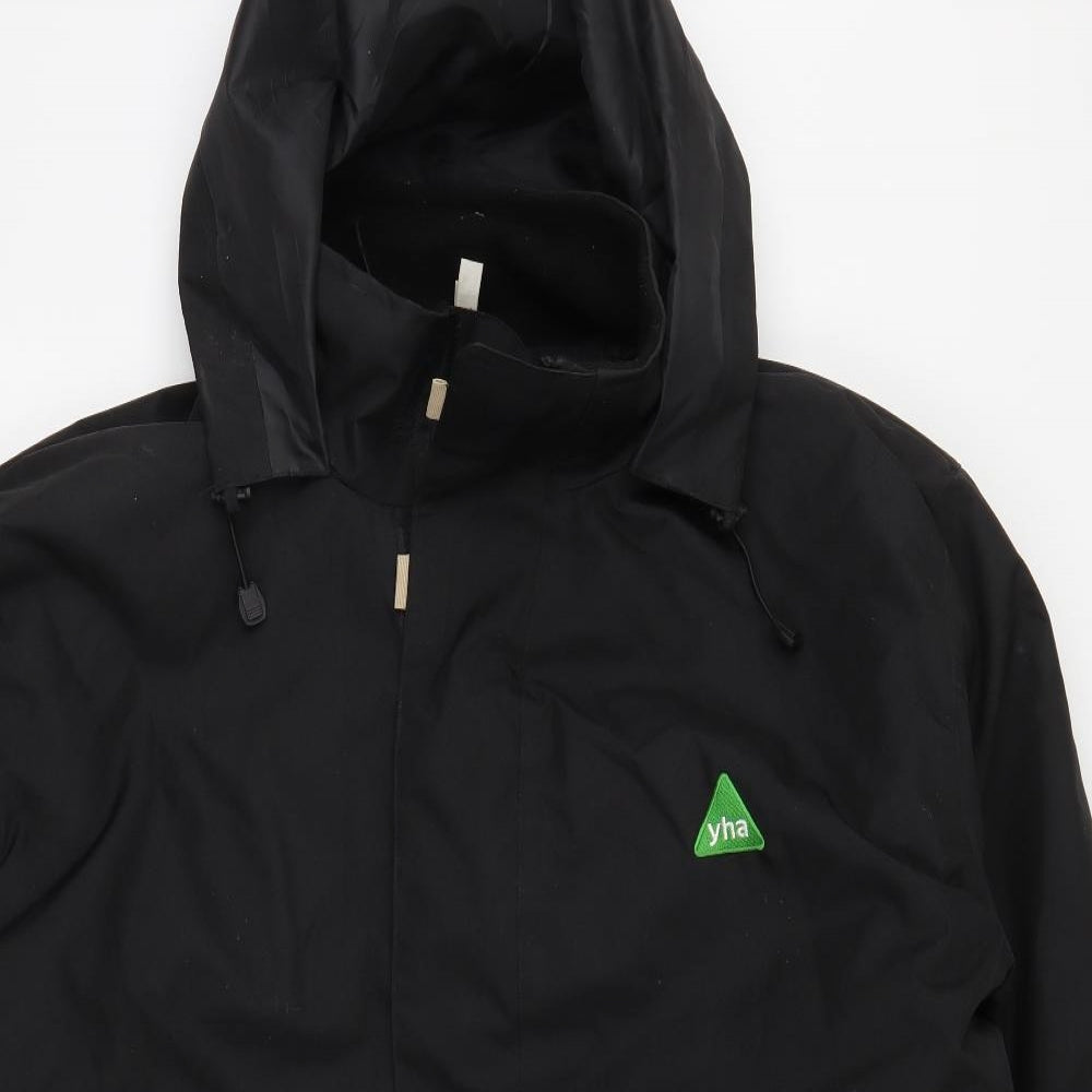 YHA Mens Black   Overcoat Coat Size 4XL