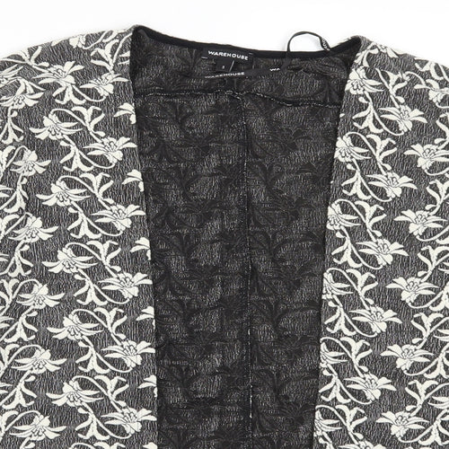 Warehouse Womens Grey Floral  Cardigan Jumper Size S
