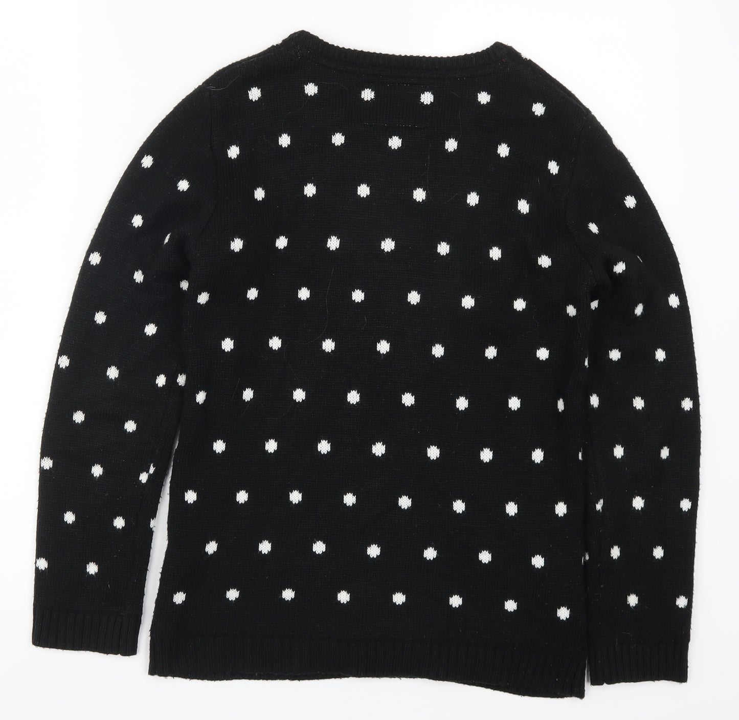 Young Dimension Girls Black Polka Dot  Pullover Jumper Size 11-12 Years  - Christmas Polar Bear