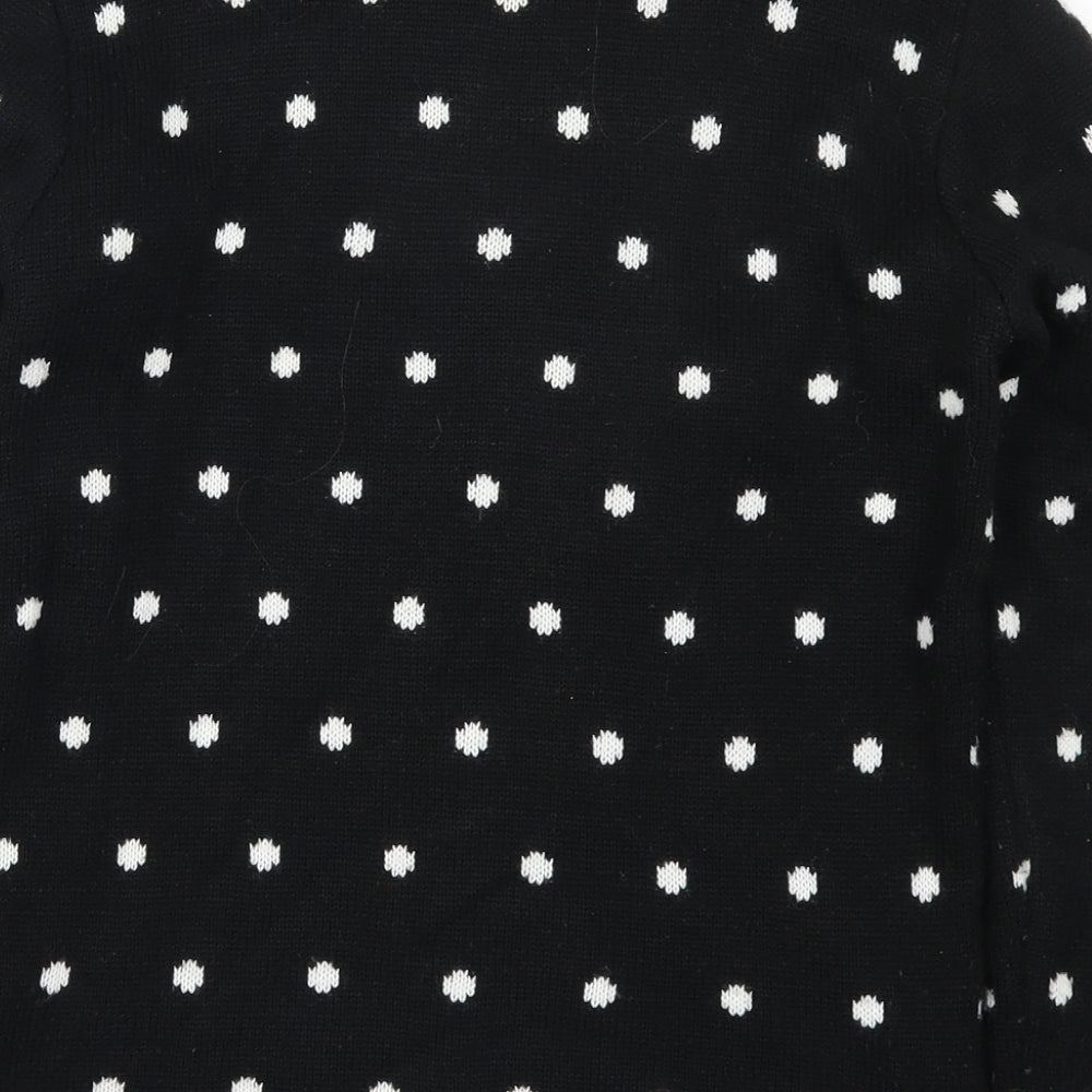 Young Dimension Girls Black Polka Dot  Pullover Jumper Size 11-12 Years  - Christmas Polar Bear