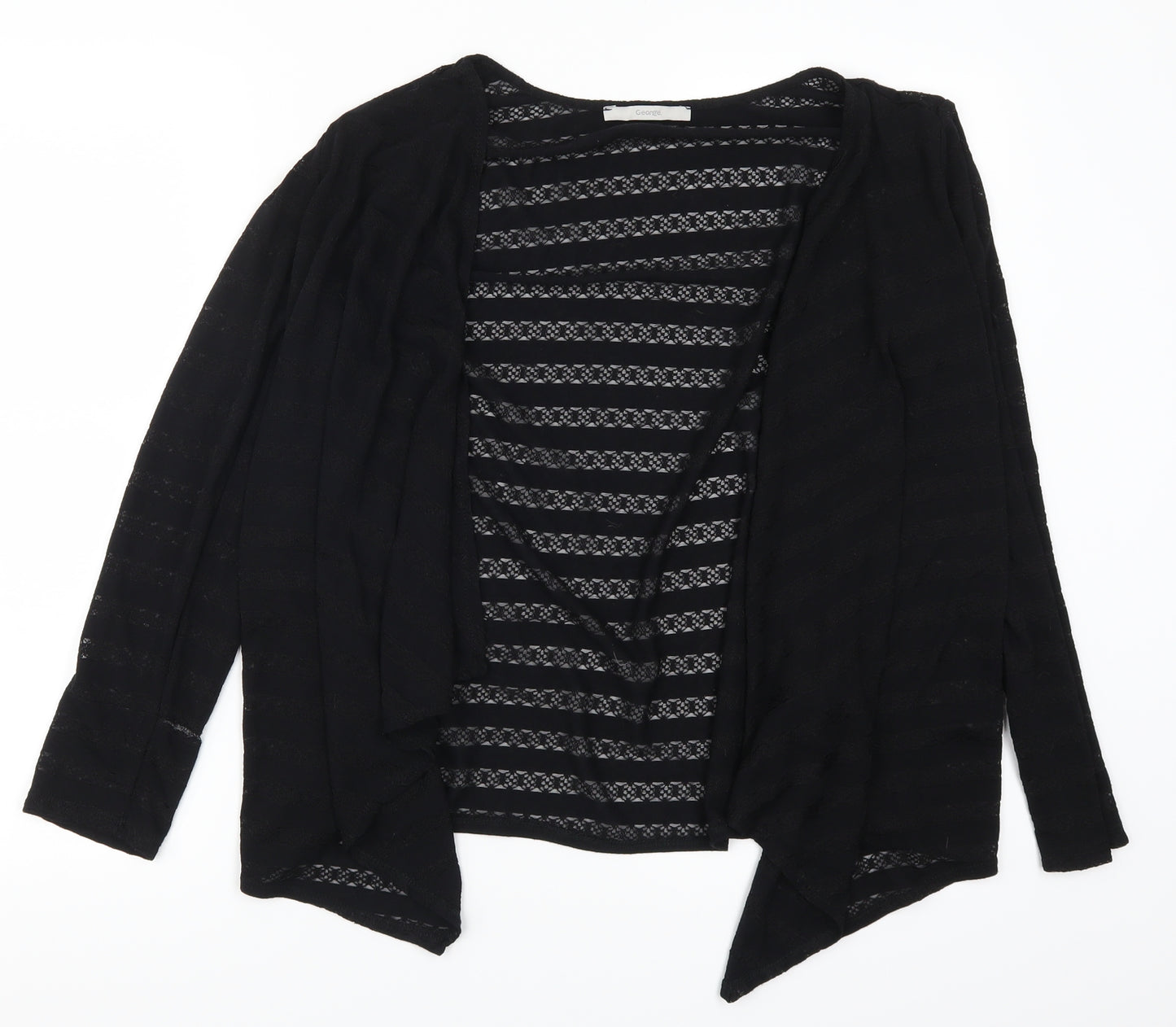 George Womens Black Striped  Cardigan Jumper Size 14