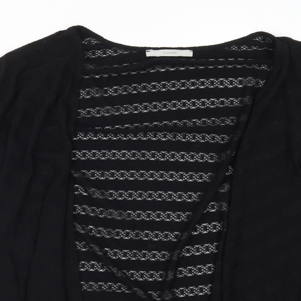 George Womens Black Striped  Cardigan Jumper Size 14