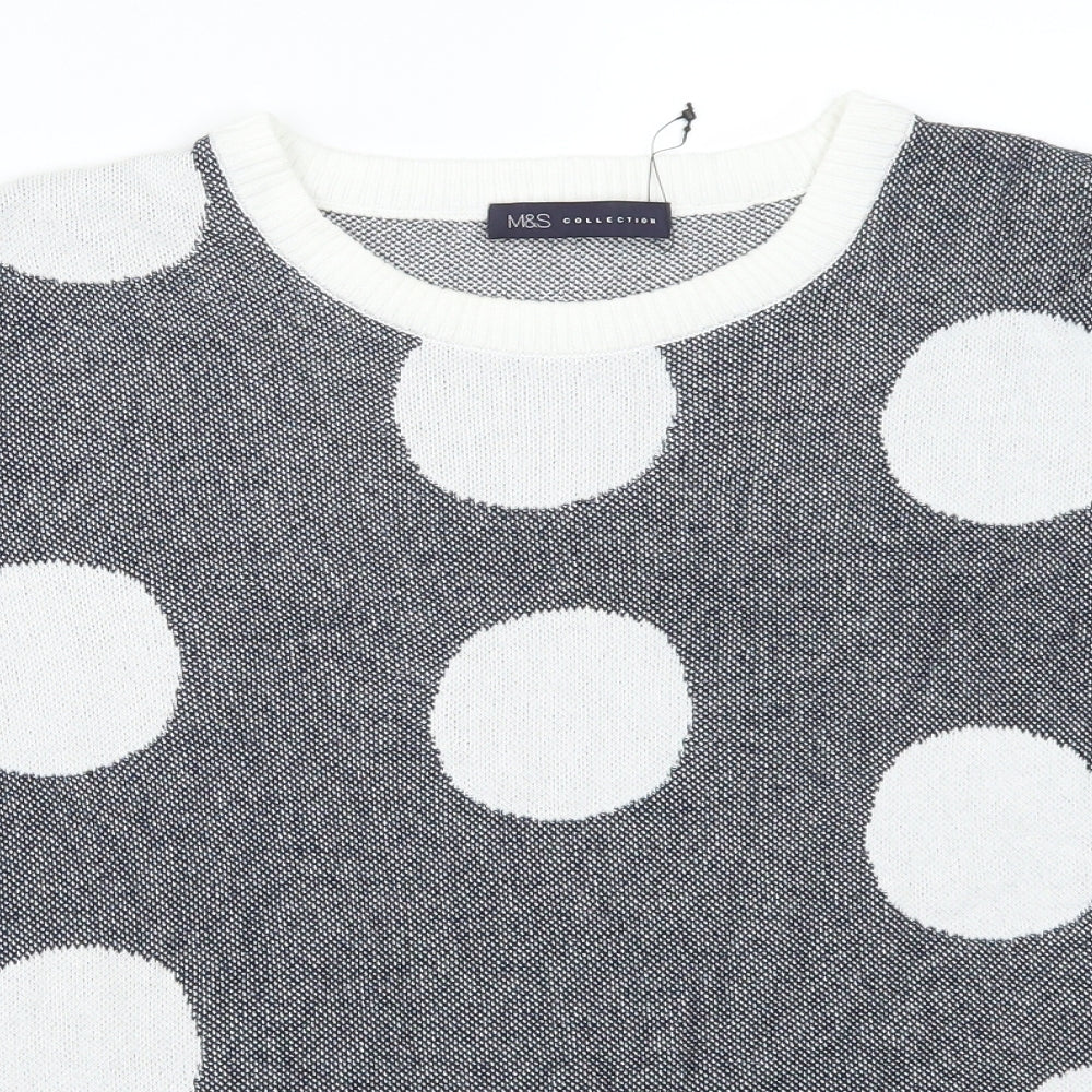 Marks and Spencer Womens Blue Polka Dot  Pullover Jumper Size 22