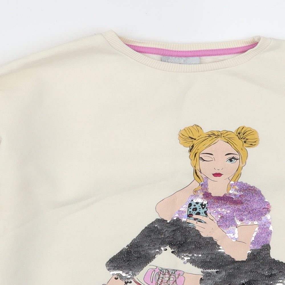 Matalan Girls Beige   Pullover Sweatshirt Size 11 Years  - Influencer