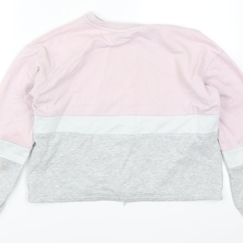 H&M Girls Pink Striped  Pullover Sweatshirt Size 11-12 Years  - The Future is Yours
