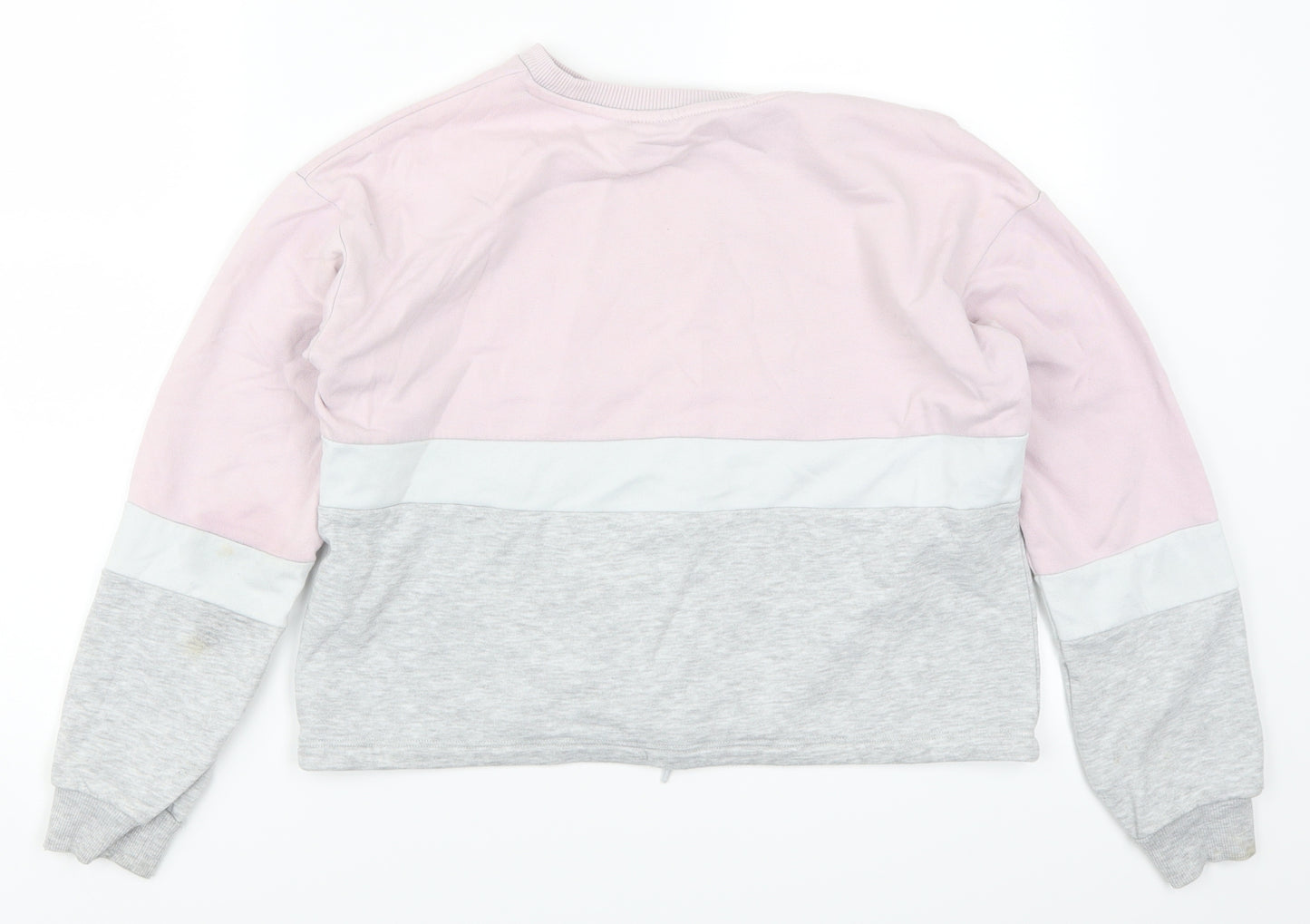 H&M Girls Pink Striped  Pullover Sweatshirt Size 11-12 Years  - The Future is Yours