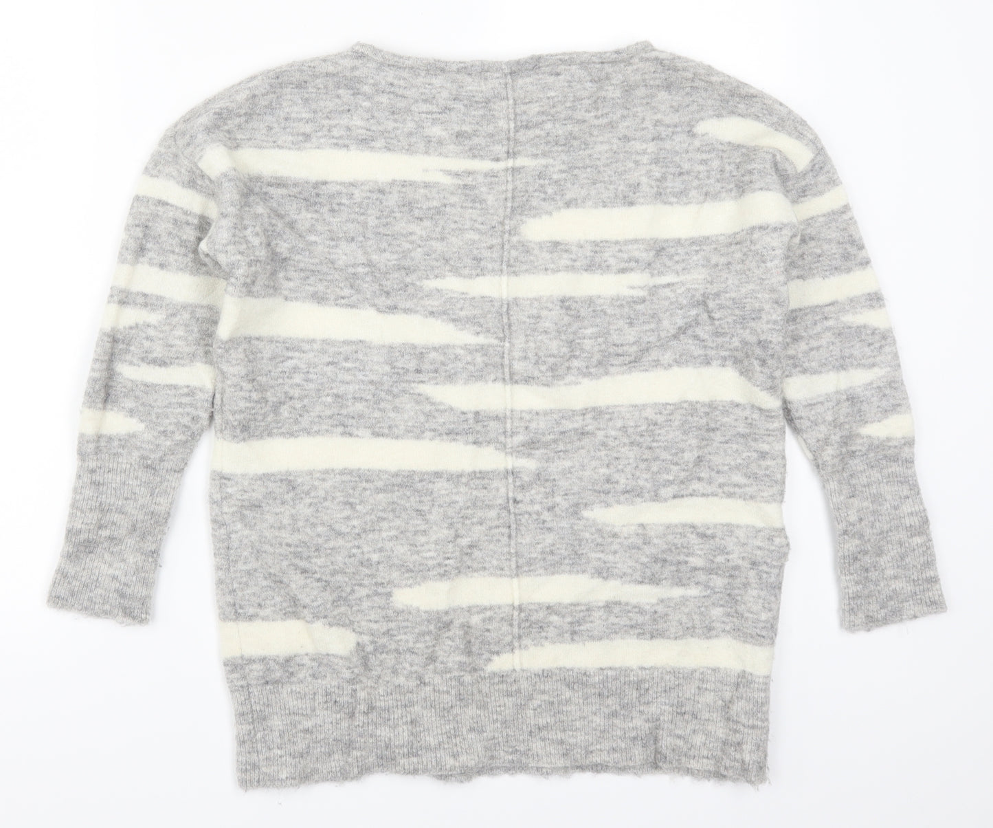 Mint Velvet Womens Grey Animal Print  Pullover Jumper Size 10  - Zebra Striped