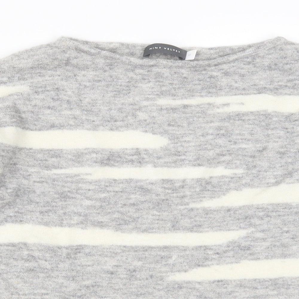 Mint Velvet Womens Grey Animal Print  Pullover Jumper Size 10  - Zebra Striped