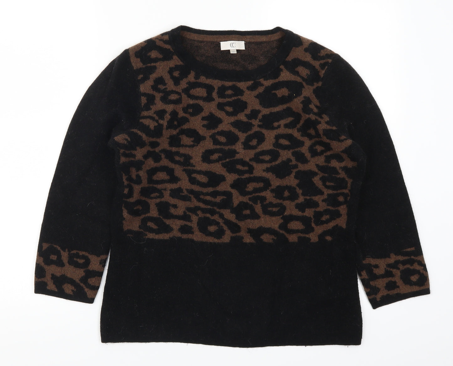 Country Casuals Womens Brown Animal Print  Pullover Jumper Size M