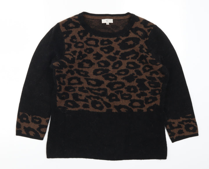 Country Casuals Womens Brown Animal Print  Pullover Jumper Size M