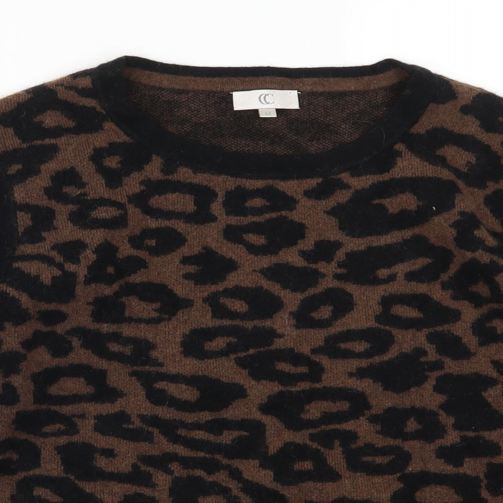 Country Casuals Womens Brown Animal Print  Pullover Jumper Size M