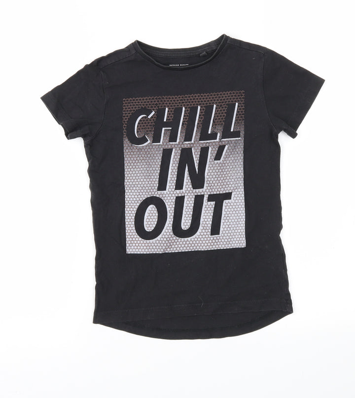 NEXT Girls Black Basic T-Shirt Size 5 Years