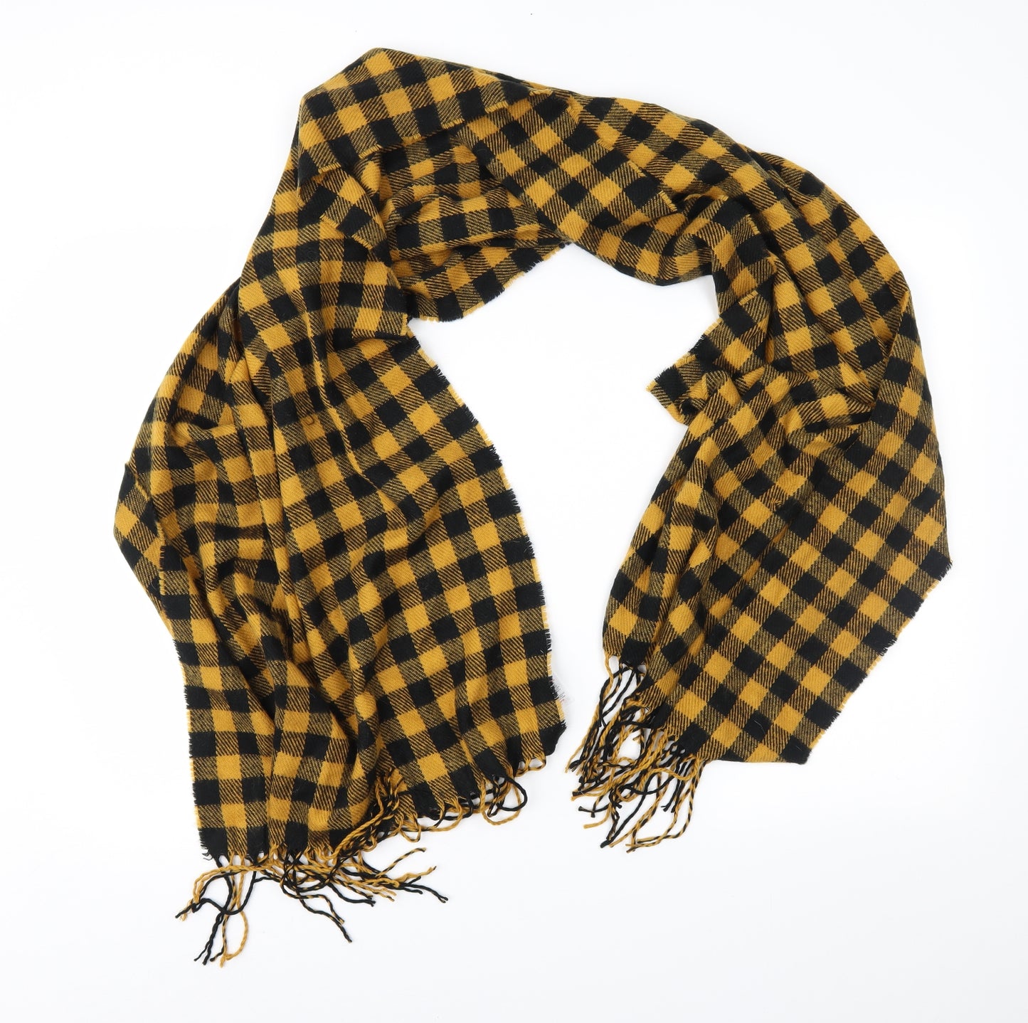 New Look Womens Yellow Check   Shawl/Wrap
