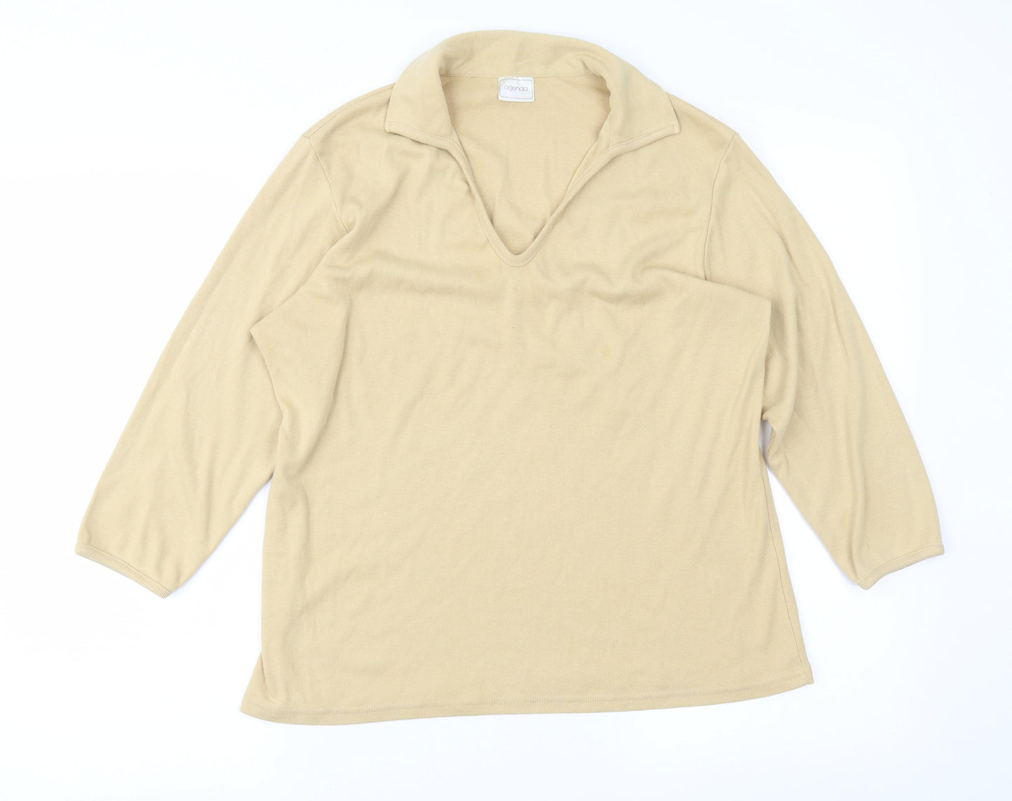 Agenda Womens Yellow   Basic T-Shirt Size 14