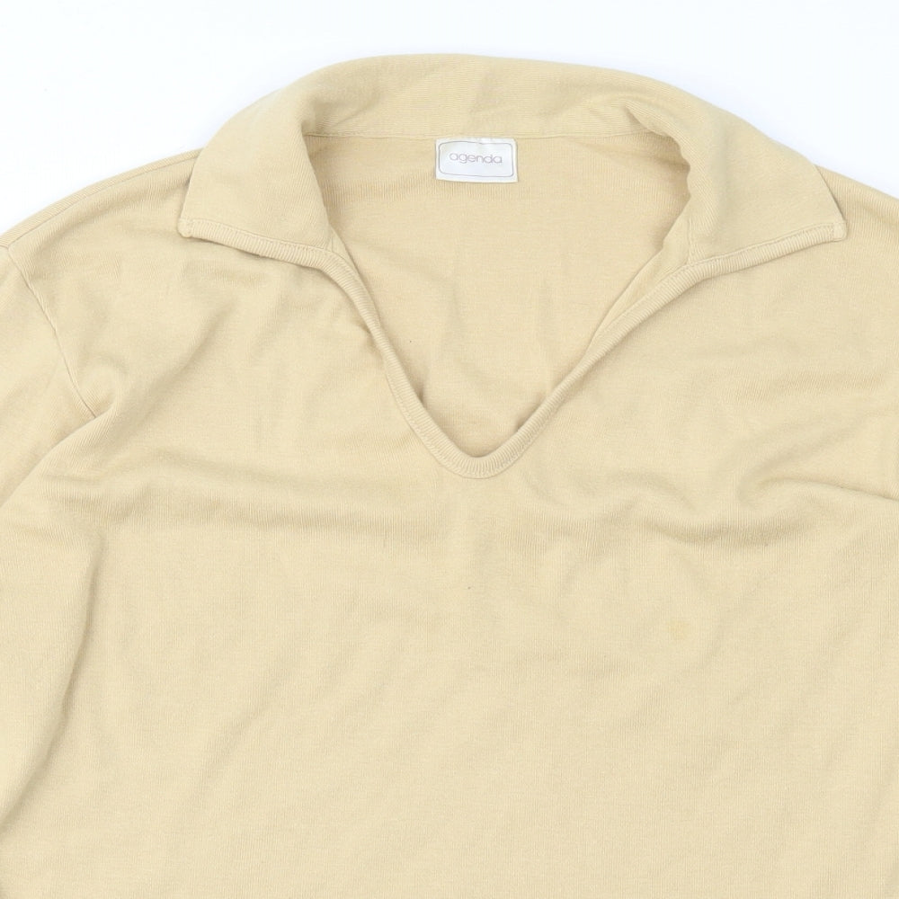 Agenda Womens Yellow   Basic T-Shirt Size 14
