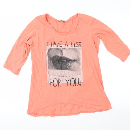 Select Womens Orange   Basic T-Shirt Size 14
