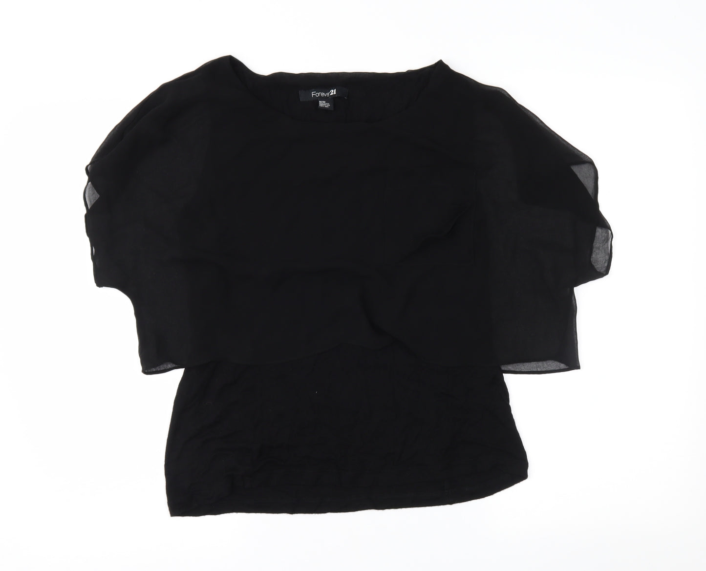 FOREVER 21 Womens Black   Basic Blouse Size M