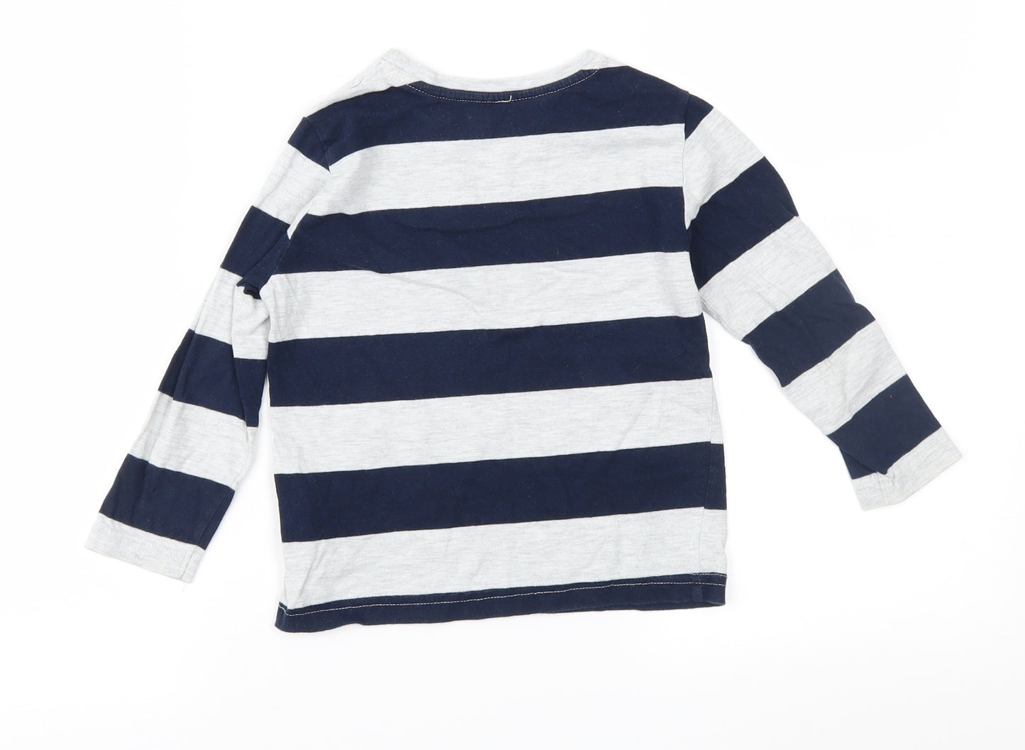 Primark Boys Blue Striped  Basic T-Shirt Size 2-3 Years