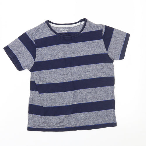 Primark Boys Blue Striped  Basic T-Shirt Size 7-8 Years