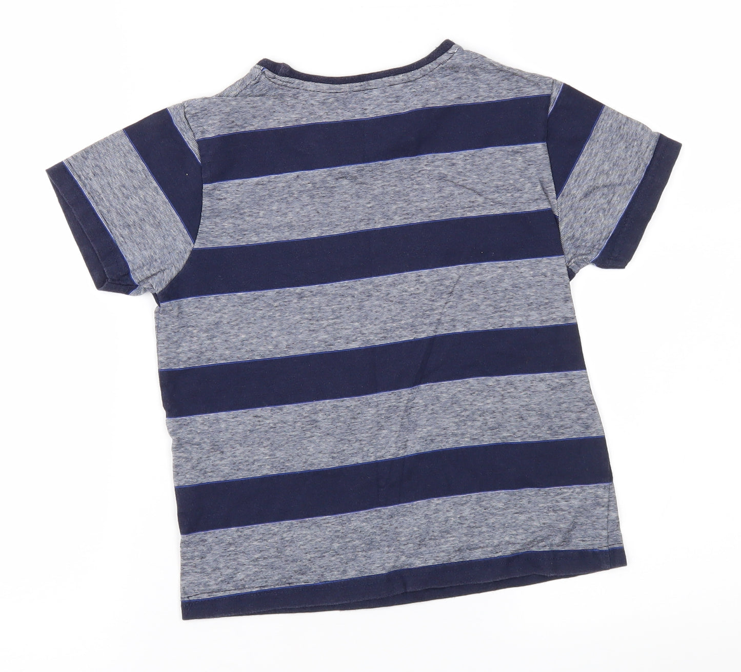 Primark Boys Blue Striped  Basic T-Shirt Size 7-8 Years