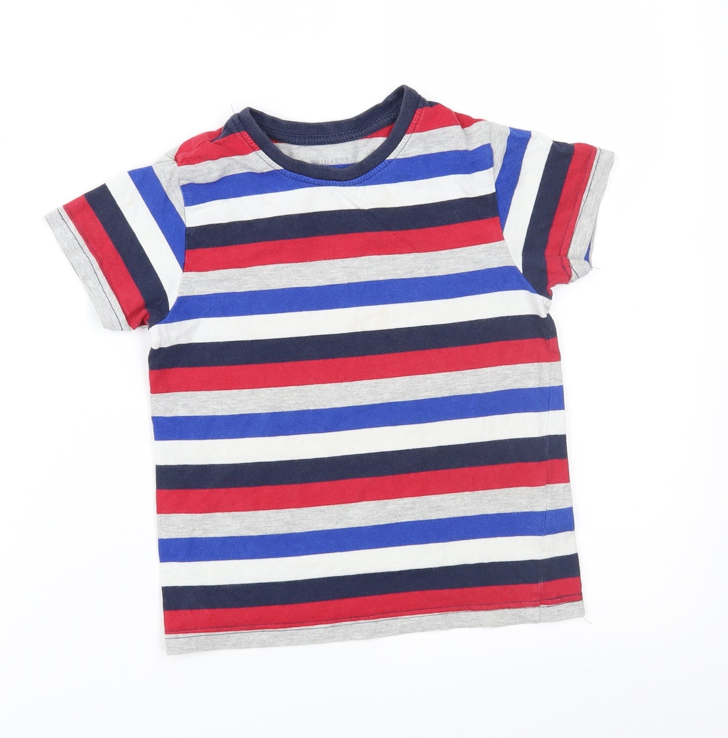 Primark Boys Blue Striped  Basic T-Shirt Size 5-6 Years