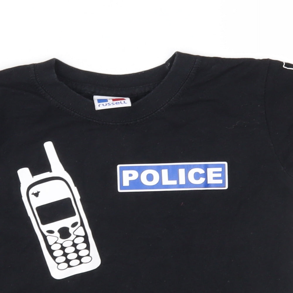 Russell Baby Black   Basic T-Shirt Size 18-24 Months