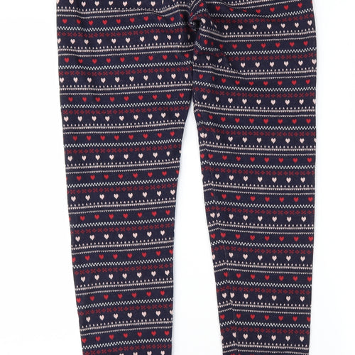 Jack Wills Womens Blue Fair Isle  Carrot Leggings Size 10 L29 in