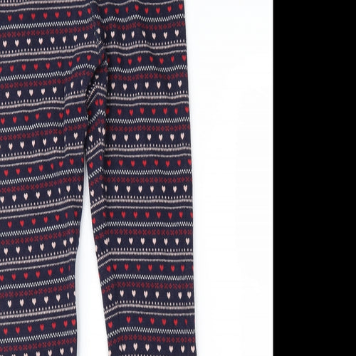 Jack Wills Womens Blue Fair Isle  Carrot Leggings Size 10 L29 in