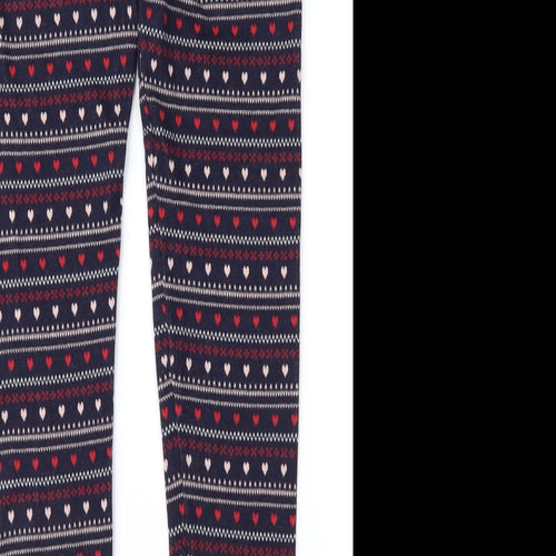 Jack Wills Womens Blue Fair Isle  Carrot Leggings Size 10 L29 in