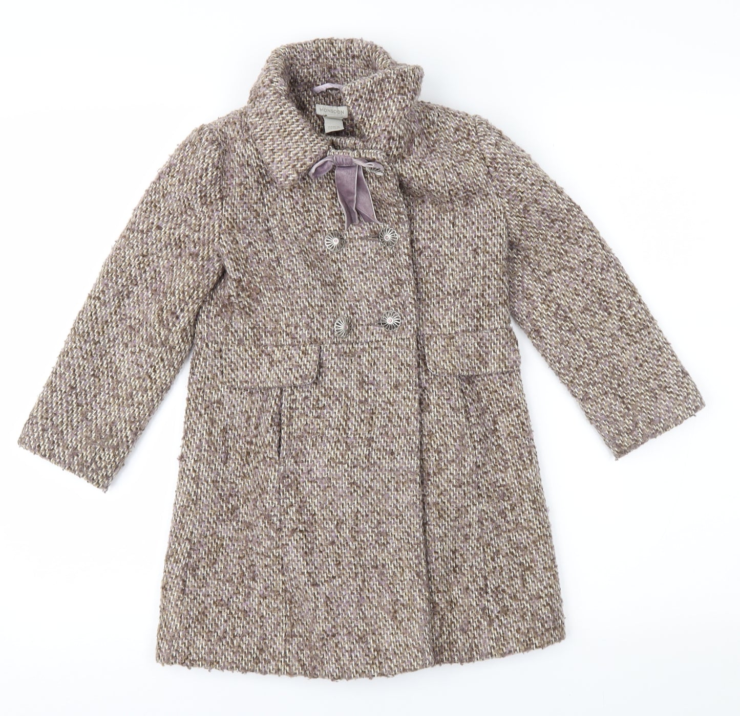 Monsoon Girls Brown   Overcoat Coat Size 5-6 Years