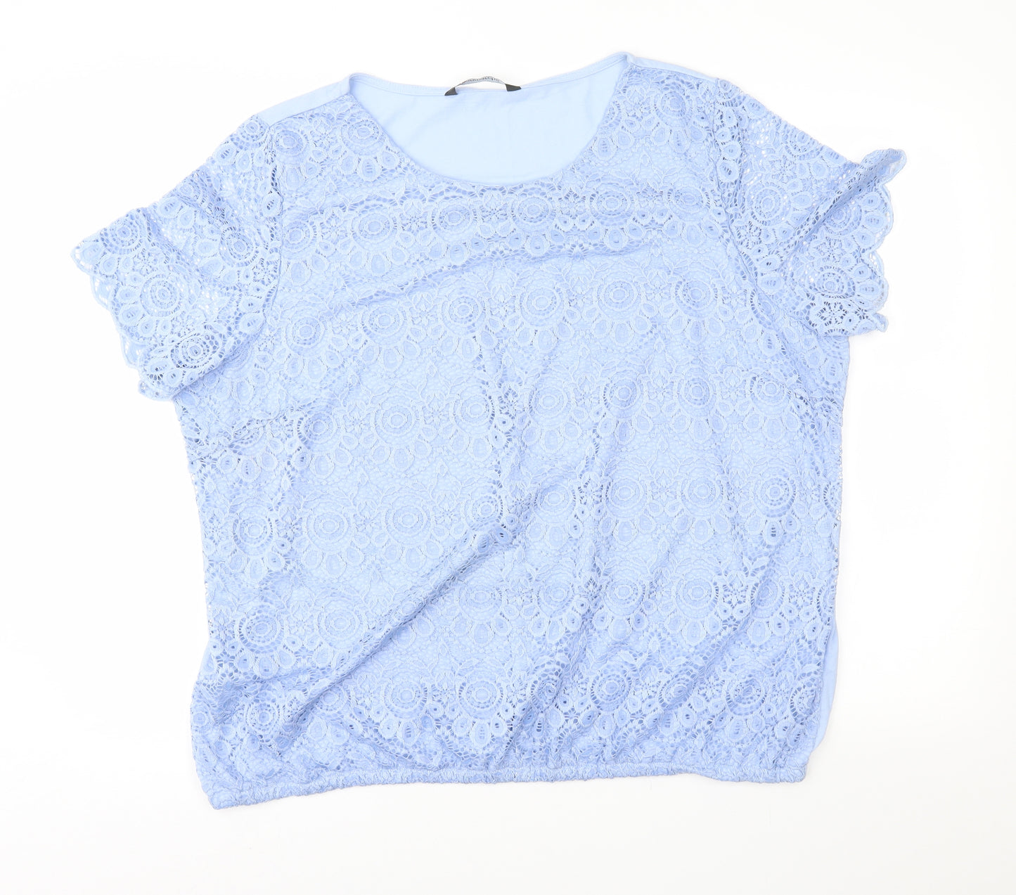 Bonmarché Womens Blue  Lace Basic Blouse Size 22