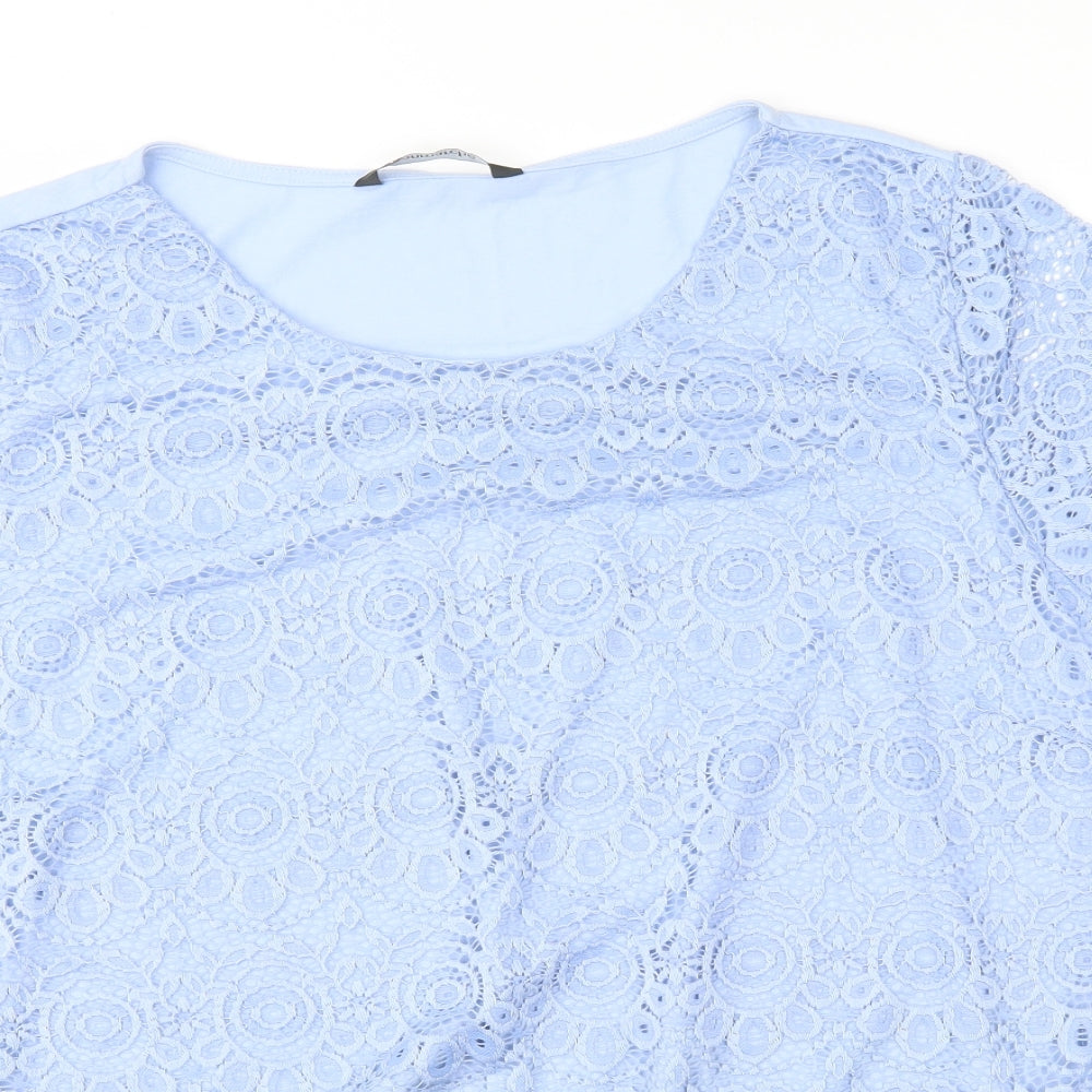 Bonmarché Womens Blue  Lace Basic Blouse Size 22