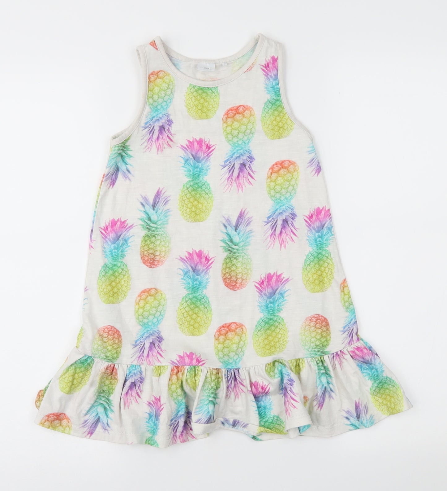 NEXT Girls White Geometric  Shift  Size 7 Years