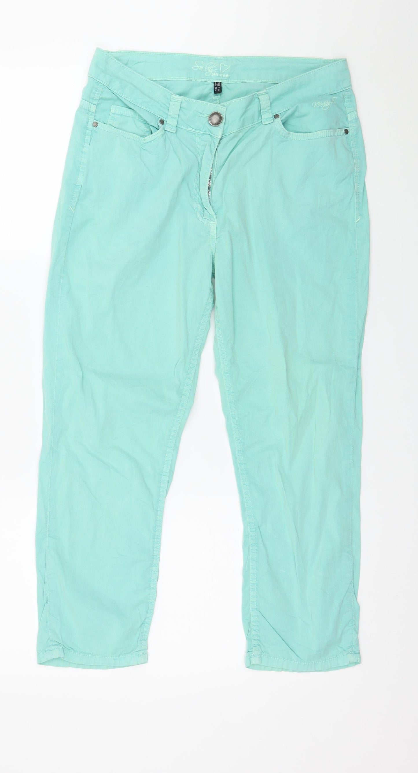 Sally Summer Womens Green   Trousers  Size 14 L23 in
