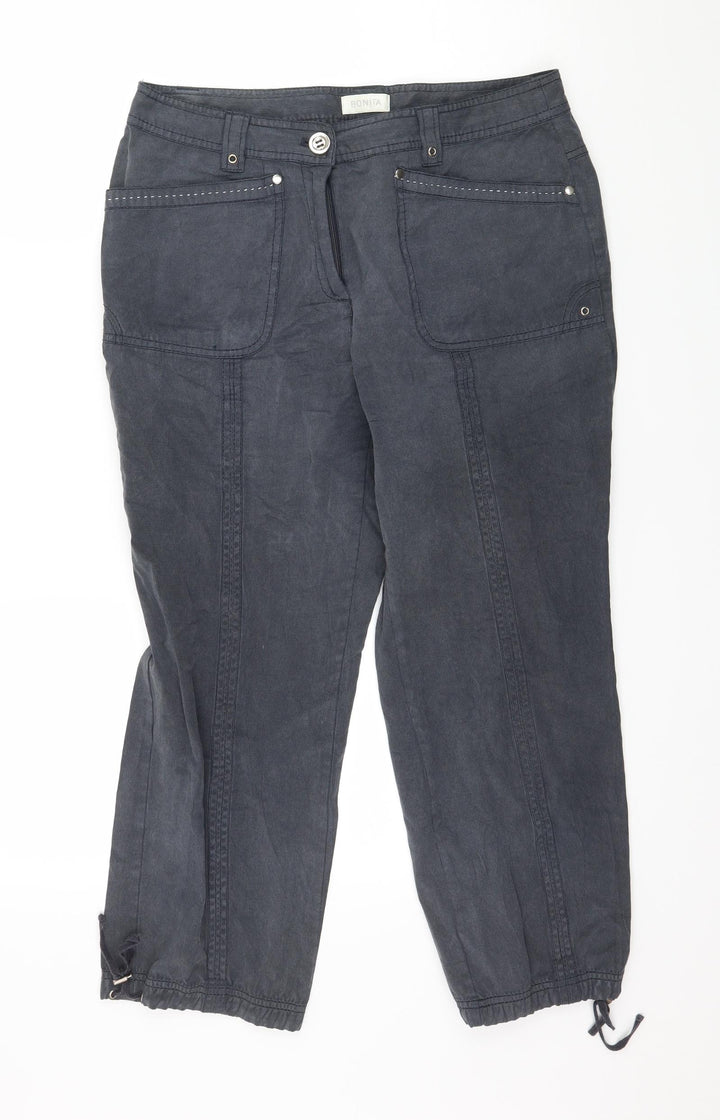 Bonita Womens Grey   Cropped Trousers Size 32 in L24 in