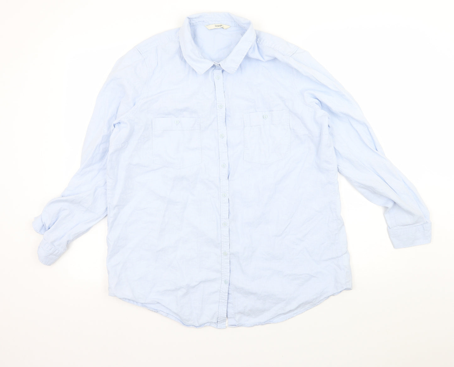 George Womens Blue   Basic Button-Up Size 18
