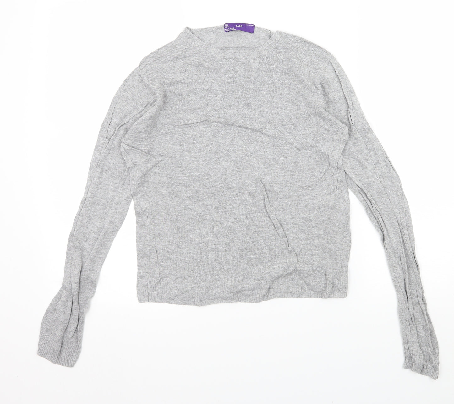 Zara Womens Grey  Knit Pullover Jumper Size L