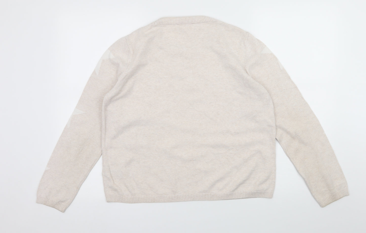 Marks and Spencer Womens Ivory Geometric Knit Pullover Jumper Size 12  - Stars