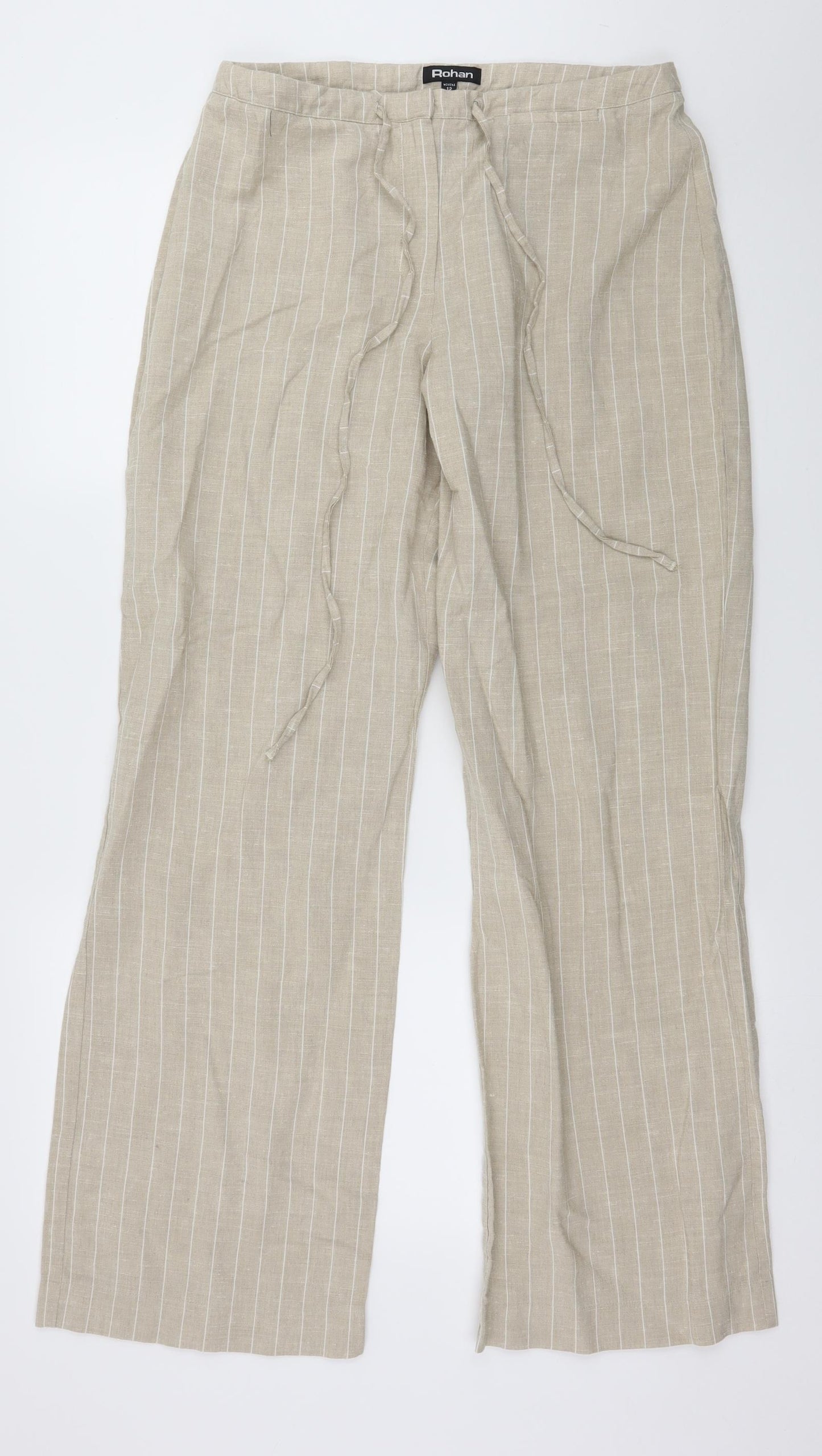 Rohan Womens Beige Striped  Trousers  Size 12 L30 in