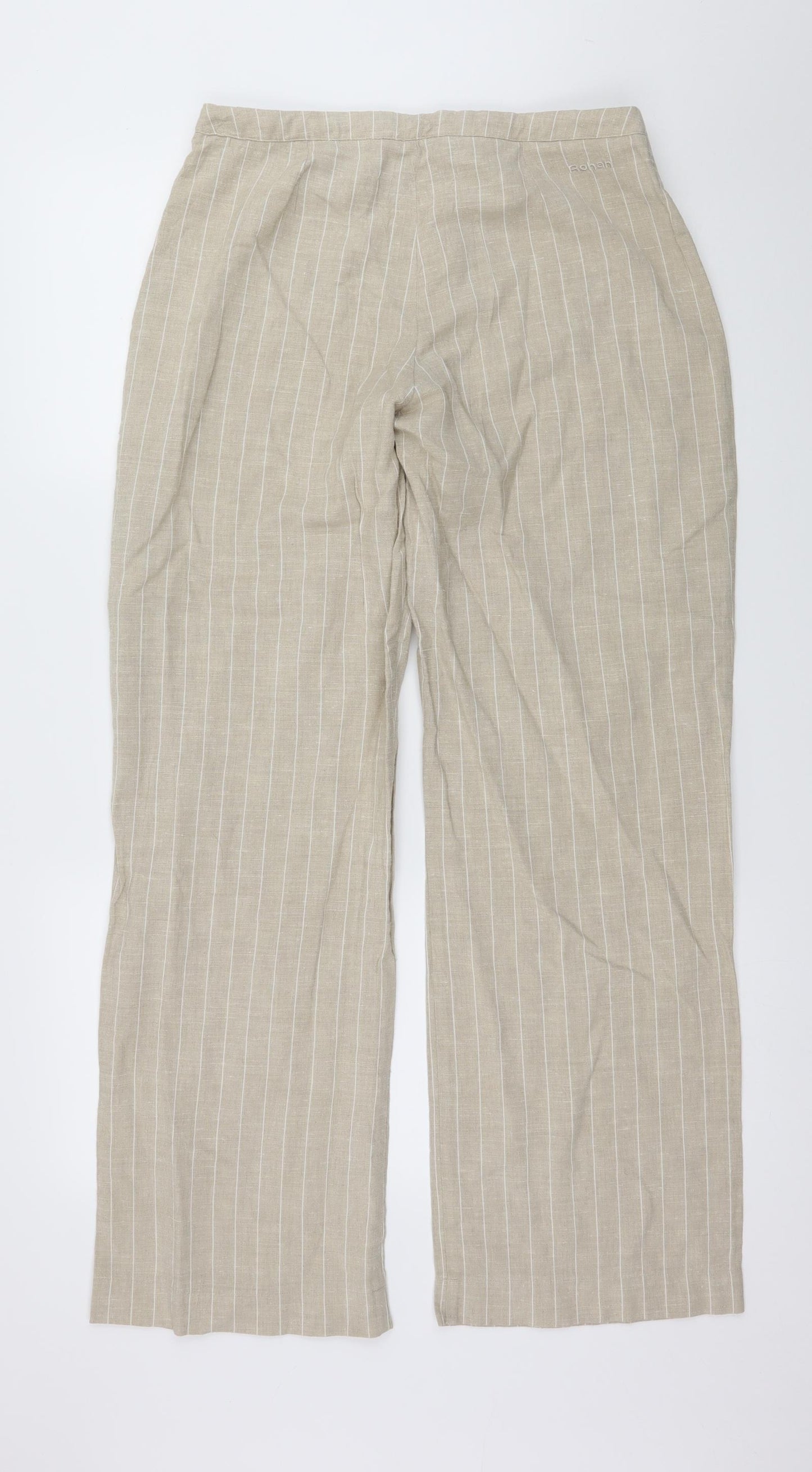 Rohan Womens Beige Striped  Trousers  Size 12 L30 in