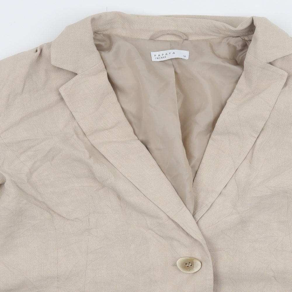 Papaya Womens Beige   Jacket Blazer Size 18